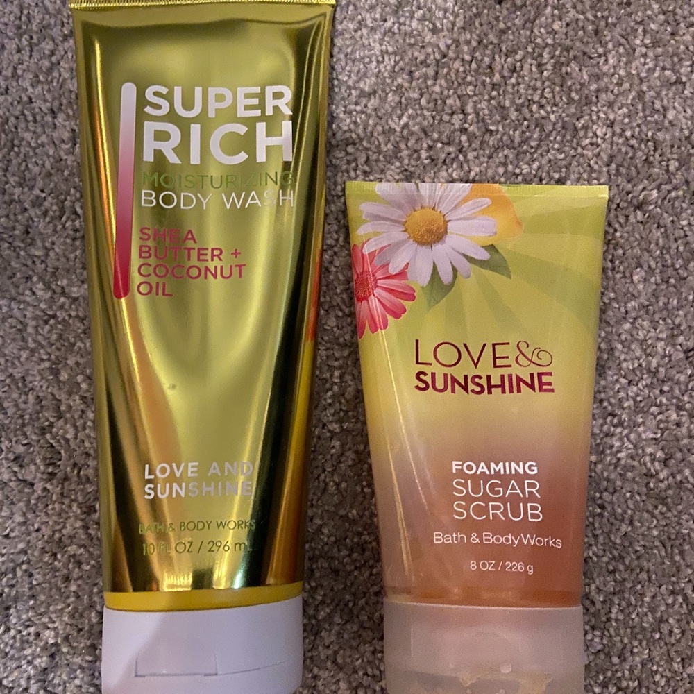 New bath and body works body scrub and lotion